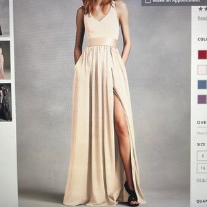 DAVIDS BRIDAL Champagne Bridesmaid Dress